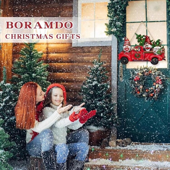 NWT- Adorable- Gnome Trio- Wooden Holiday Farmtruck Decoration Sign - Picture 6 of 6